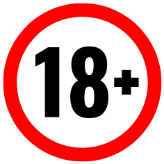 18+ in a red circle.