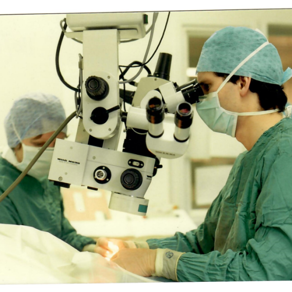 Eye operation in progress at the Bristol Eye Hospital