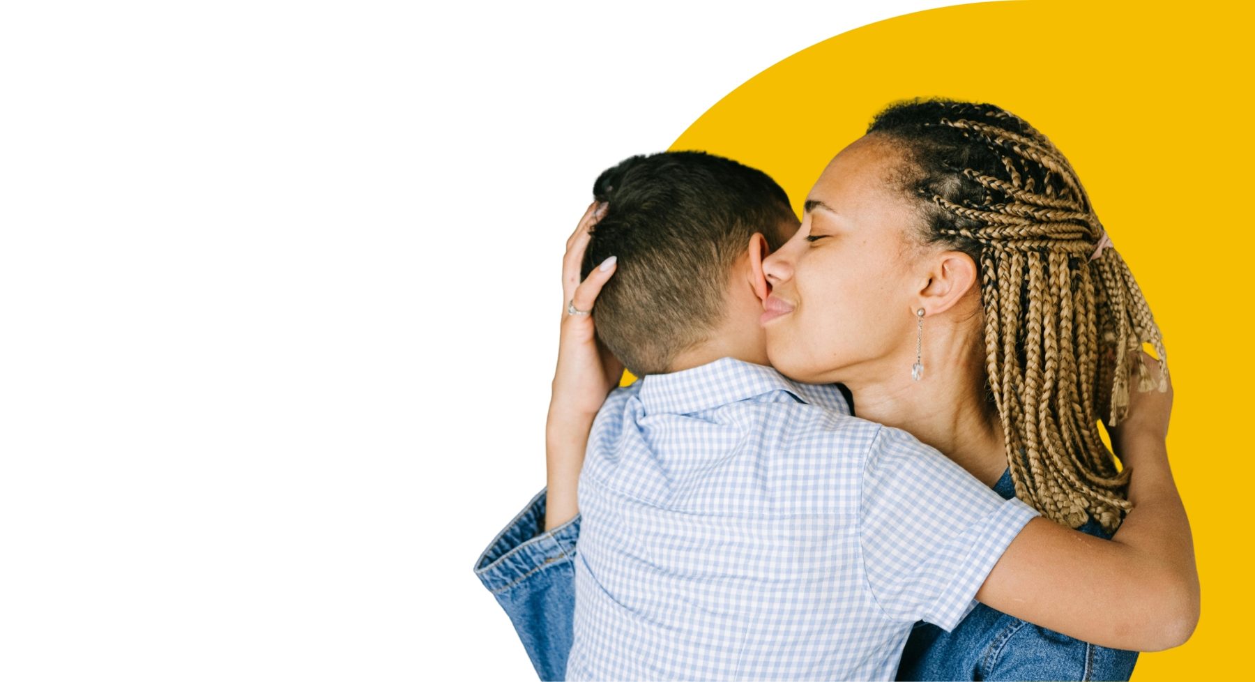 Mother and child sharing a hug.